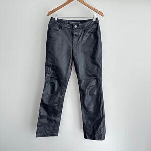 Vintage Gap Leather Pants Womens 6 Biker Y2K Bootcut Motorcycle Iconic Edgy Rock